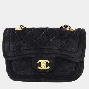 Chanel Black Suede Mini Flap Bag