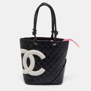 Pre Owned Chanel Black Leather CC Cambon Ligne tote bag