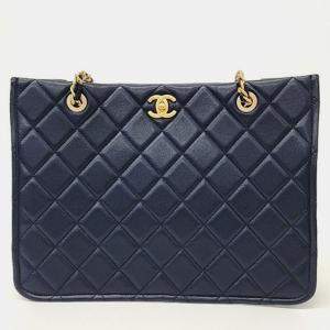 Chanel Caviar Navy Blue Shoulder Bag