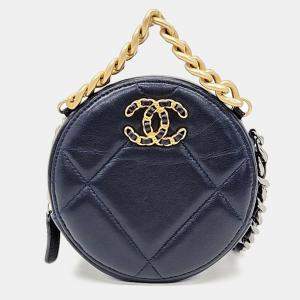 Chanel Navy Blue Mini 19 Round Shoulder Bag