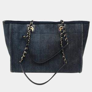 Chanel Black Canvas Deauville Shoulder Bag