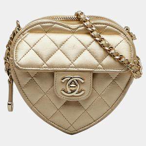 Chanel Gold Mini CC in Love Heart Crossbody