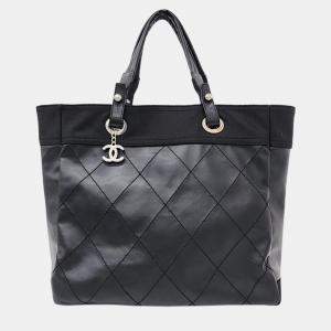 Chanel Black Leather Paris Biarritz Shoulder Bag