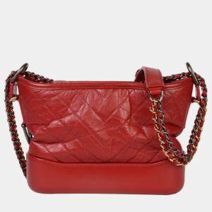 Chanel Red Calfskin Gold/Chain Gabriel de Chanel Hobo Bag 