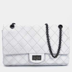 Chanel White Animal skin Jumbo Reissue Double Flap Bag