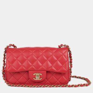 Chanel classic coral lambskin  GHW mini rectangular Bag