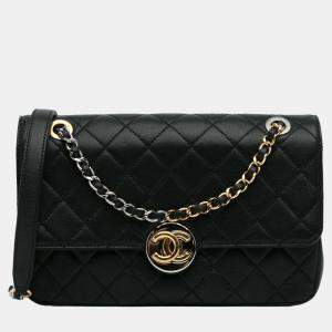 Pre Owned Chanel Black Quilted Classic Single Flap