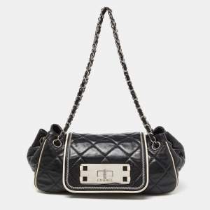 Pre Owned Chanel Black Quilted Leather Reissue Accordion Flap Bag