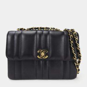 Chanel Black Vertical Quilted Caviar Flap Bag