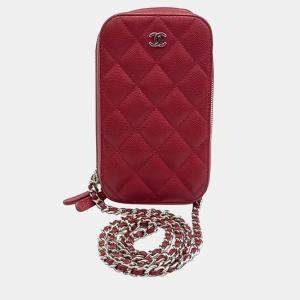 Chanel  Red Tone Caviar Mini Crossbody Bag A70655