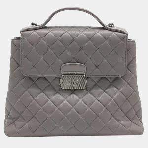 Chanel  Purple and Grey Tone Tote and Shoulder Bag