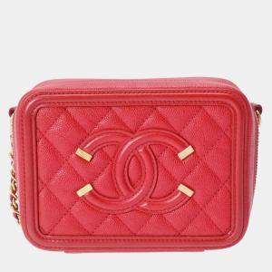 Chanel  Leather Small Filigree Shoulder Bags