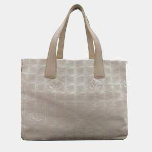 Chanel Beige Canvas New Travel Line Tote MM