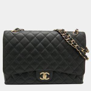 Chanel  Caviar Leather Large Classic Double Flap Shoulder Bags