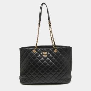 Pre Owned Chanel Black Caviar Leather Classic Timeless Tote