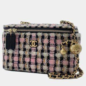 Pre Owned Chanel  Tweed Multicolour  Vanity Case Shoulder Bags