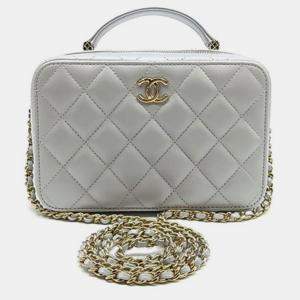 Chanel Lambskin Top Handle Cosmetic Tote/Crossbody Bag