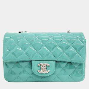 Chanel Green Patent Leather Mini Classic Flap Bag