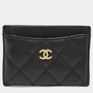 مملوكة مسبقًا Chanel Black Caviar Leather Classic Card Holder
