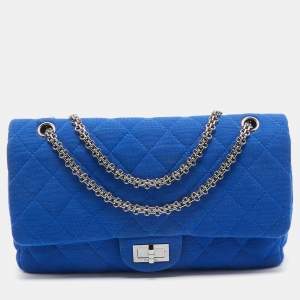 Chanel Blue Jersey Classic 227 Reissue 2.55 Flap Bag