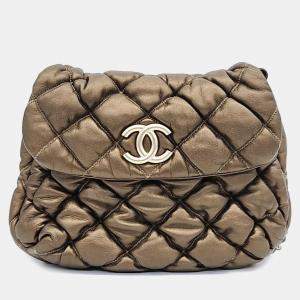 Chanel Beige Bubble Quilt Flap Bag