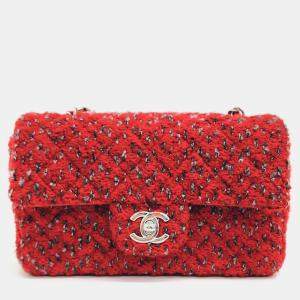 Chanel Red Tweed Mini Rectangular Flap Bag