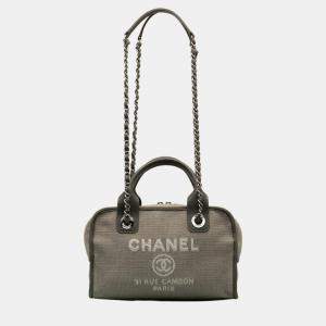 Chanel Grey Small Deauville Bowling Satchel