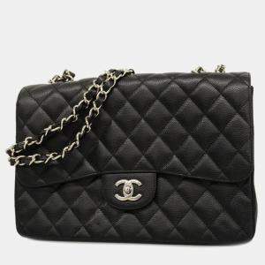 Chanel  Caviar Leather Jumbo Classic Double Flap Shoulder Bags