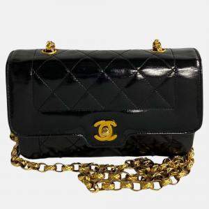 CHANEL Black Patent Leather CC Flap Bag
