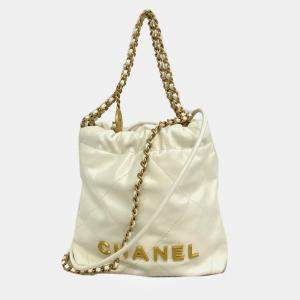 Chanel Cream Leather Mini 22 Hobos