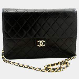 Chanel Black Leather Classic Single Flap Bag