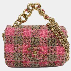 Chanel Quilted Tweed Small Elegant Chain Flap Bag 