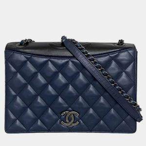 Chanel Blue Quilted Lambskin Medium Ballerine Flap Bag 