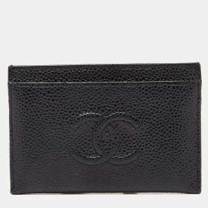 Chanel Black Caviar Leather CC Card Holder