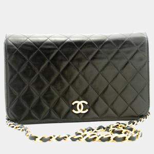 Chanel Black Leather Full Flap Bag