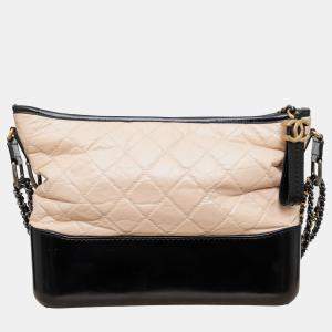 Chanel Quilted Large Gabrielle Hobo Bag - '10s Beige Leather