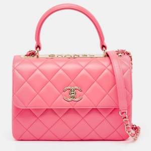 Chanel Pink Quilted Leather Small Trendy CC Top Handle Bag