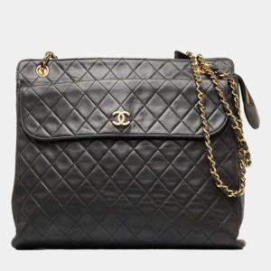 Chanel Black CC Quilted Leather Chain Shoulder Bag