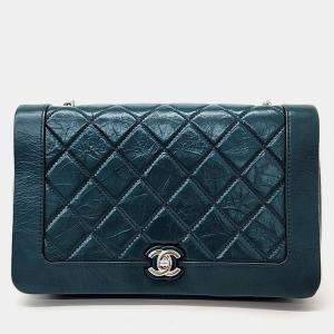 Chanel Green Leather Chain Crossbody Bag