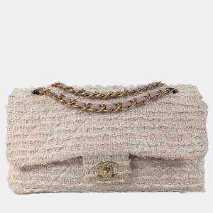 Chanel Pink Tweed Flap Bag Shoulder Bags