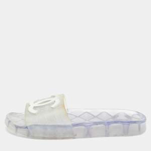 Chanel Transparent Rubber CC Slides Size 40