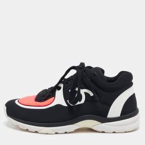 Chanel Multicolor Nylon CC Low Top Sneakers Size 37.5