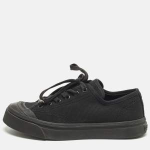 Pre Owned Chanel Size 37 Black Canvas Low Top Sneakers