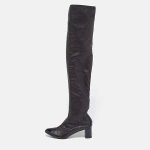 مملوكة مسبقًا Chanel CC Cap Toe  Size 39 Metallic/Black  Leather and Patent  Knee Length Boots