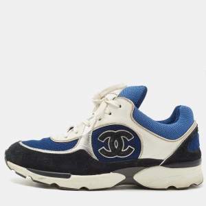 Chanel Multicolor Mesh And Suede CC Low Top Sneakers Size 38