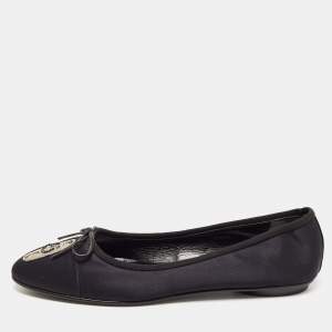 Chanel Black Satin Ballet Flats Size 41