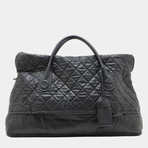 Pre Owned Chanel Quilted Coated Canvas Horizontal Sport Weekender