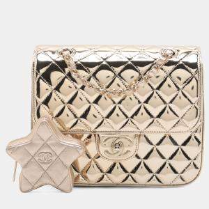Pre Owned Quilted Metallic Mirror Calfskin Hollywood Boulevard Backpack
