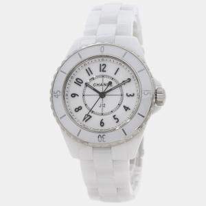 Chanel White Ceramic J12 H5698 Automatic Women's Wristwatch 33 mm