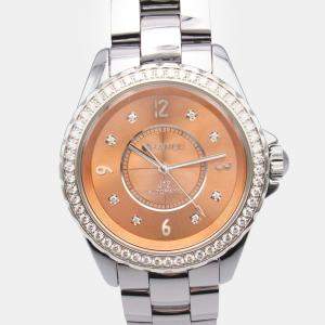 Chanel Pink Titanium J12 H2564 Automatic Women's Wristwatch 38 mm